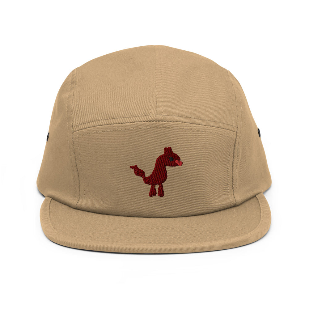 dog embroidered five panel hat