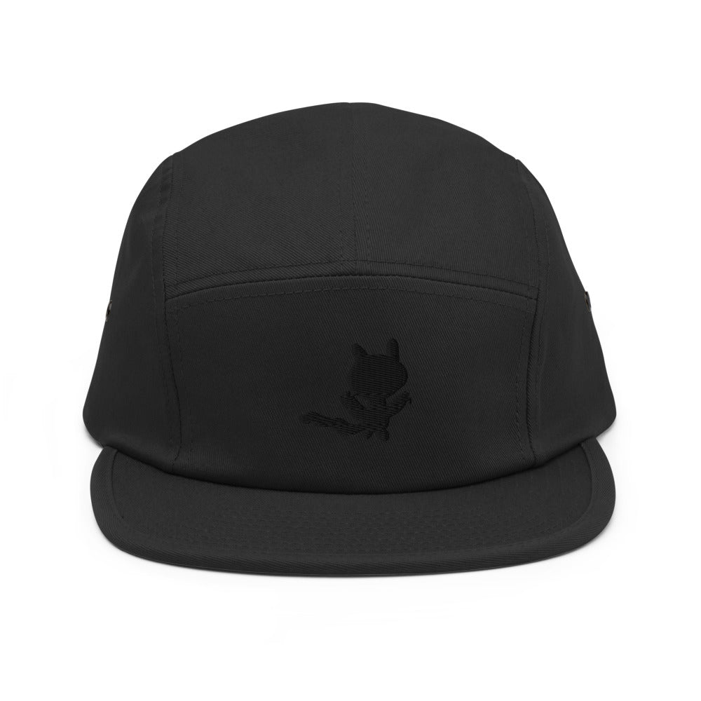 cat shadow embroidered five panel hat